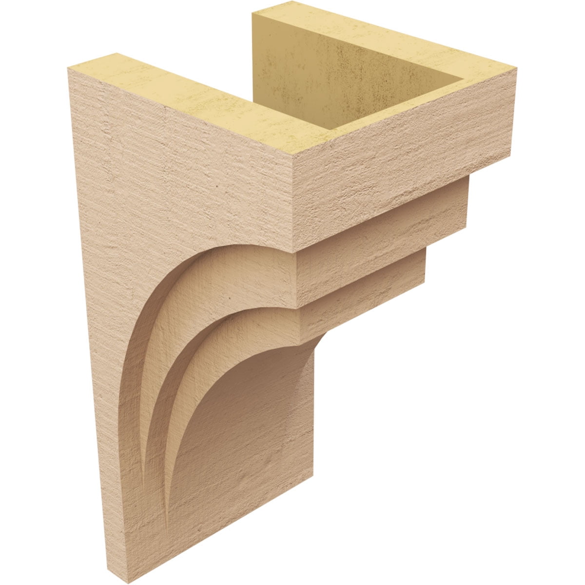 10"W x 10"D x 20"H Wide Rockford Rough Cedar Woodgrain TimberThane Corbel, Primed Tan