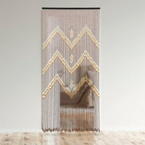 Miumaeov Wood and Bamboo Beaded Curtain for Doorway 52 Strands Handmade Hanging Room Divider Home Decor