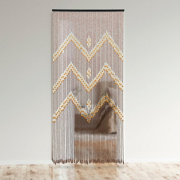 Miumaeov Wood and Bamboo Beaded Curtain for Doorway 52 Strands Handmade Hanging Room Divider Home Decor