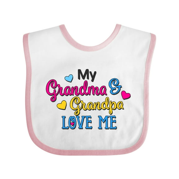 Inktastic My Grandma and Grandpa Love Me with Hearts Boys or Girls Baby Bib