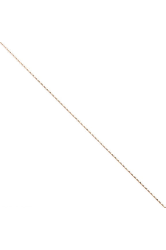 14K Rose Gold .7mm Box Link Chain 16"
