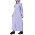thumbnail image 5 of Mercatoo Girls Muslim Abaya Embroidery Hooded Long Sleeve Islami1 Ramadan Prayer Dress Kids Elegant Full Length Kaftan Robes, 5 of 8