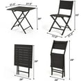 thumbnail image 6 of ZXNYH 3 Pieces Patio Bistro Set, Folding Aluminum Table and 2 Chairs, No Assembly Required, Weather-Resistant Outdoor Conversation Sets for Patio, Backyard, 6 of 7