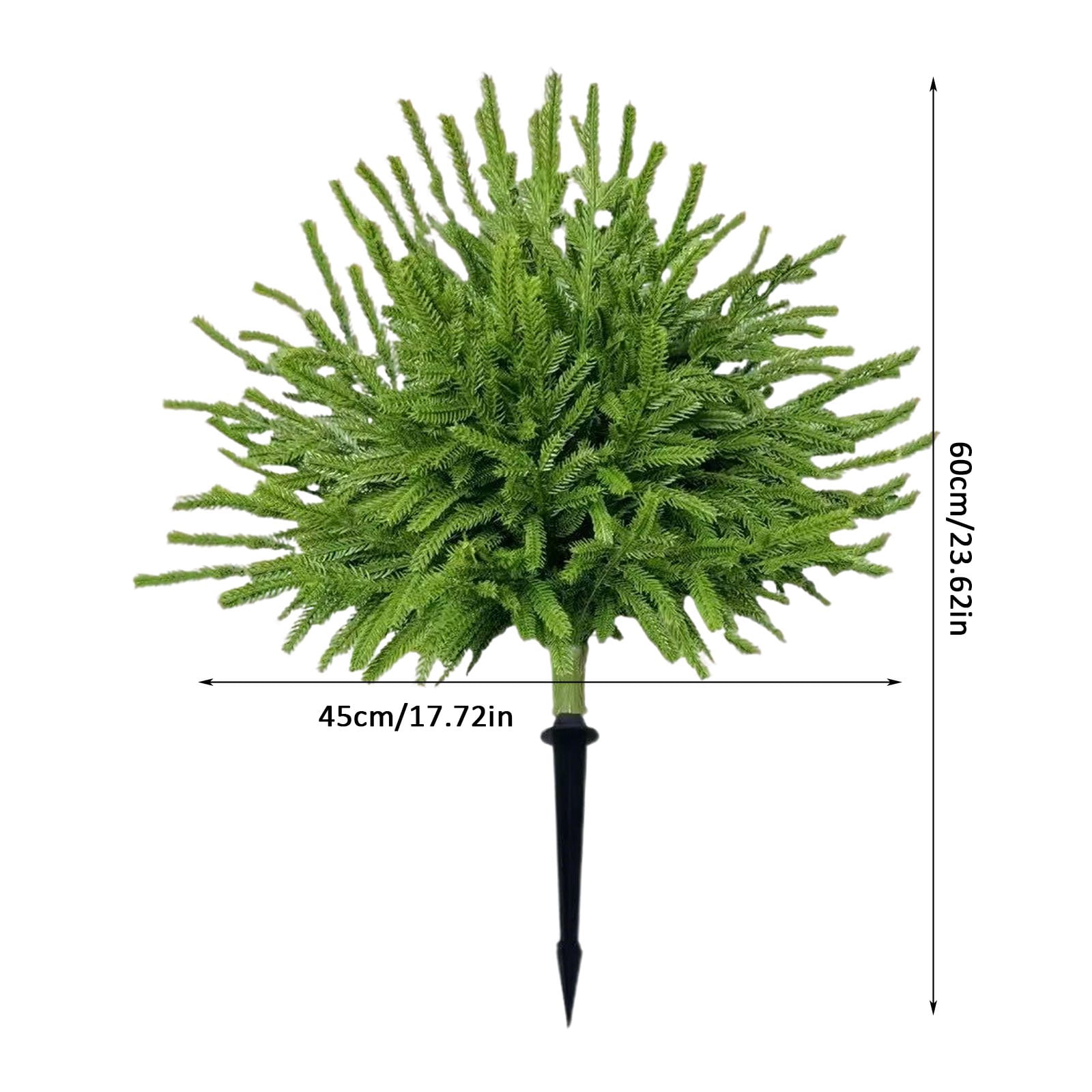 24" Artificial Cedar Topiary Ball Trees with Ground Spike, UV Resistant Fake Bushes, Christtmas Faux Cypress Fake Plants Faux Shrubs for Outdoor Indoor Front Porch Garden Decor, 2PCS