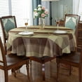thumbnail image 3 of Checkered Tablecloth 70 Inch Round Table Cloths Spillproof Anti-Shrink Soft and Wrinkle Resistant Decorative Fabric Table Cover for Kitchen Dinning Tabletop Outdoor(Round,Taupe), 3 of 7