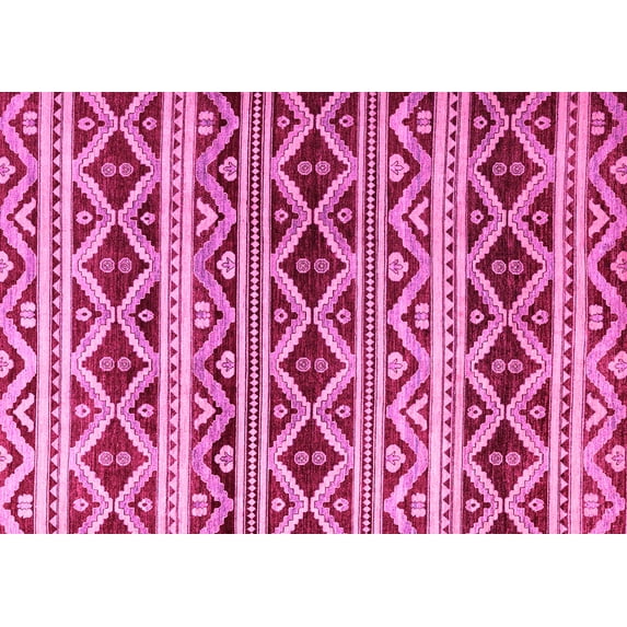 Ahgly Company Indoor Rectangle Oriental Pink Modern Area Rugs, 4' x 6'