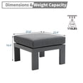 thumbnail image 6 of 2 Pieces Outdoor Patio Ottomans Aluminum Outdoor Patio Footstool All Weather Outdoor Footrest,Grey, 6 of 7