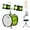Green, variant on Muslady 3-Piece Drum Set Kit Percussion Musical Instrument with Cymbal, Drumsticks, Adjustable Stool for Kids Children Junior Beginners