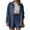 Dark Blue, variant on Aofany Women's Plus Size 2 Piece Outfits Long Sleeve Shirts and Drawstring Shorts Set Solid Color Casual Set