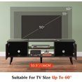 thumbnail image 5 of TV Stand for 55 60 inch TV, Mid Century Modern TV Console, Entertainment Center with Storage for Living Room, Retro Brown, 5 of 9