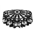 thumbnail image 5 of Black White Tie Dye Mandala Pattern Round Tablecloth 60"x60",Wrinkle Wipeable Table Cloth for Kitchen Dining Room Picnic Patio Party, 5 of 6