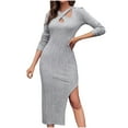 thumbnail image 1 of Birdeem Robe Chandail Ample à Col Rond pour Femme, Automne, en Tricot Torsadé, Manches Longues, Épaisse, Courte, 1 of 1