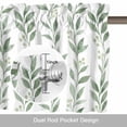 thumbnail image 6 of Eucalyptus Leaves Valance Curtain for Windows Spring Summer Watercolor Green Leaf Rod Pocket Curtain Valances Short Window Treatments Panels for Kitchen Bathroom Laundry Room Basement 54 x 18 Inch, 6 of 9