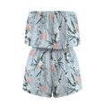 thumbnail image 6 of Shadoumai Jumpsuits for Women Elegant Bandeau Rompers Sleeveless Floral Print Overalls Elestic High Waist Playsuits Ladies Summer Wide Leg Shorts One Piece Beach Coverups Holiday Dress, 6 of 6
