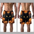 thumbnail image 3 of luoweisi Men's Beach Shorts Quick Dry Swim Trunks with Mesh Lining Halloween Black Cat XL, 3 of 5