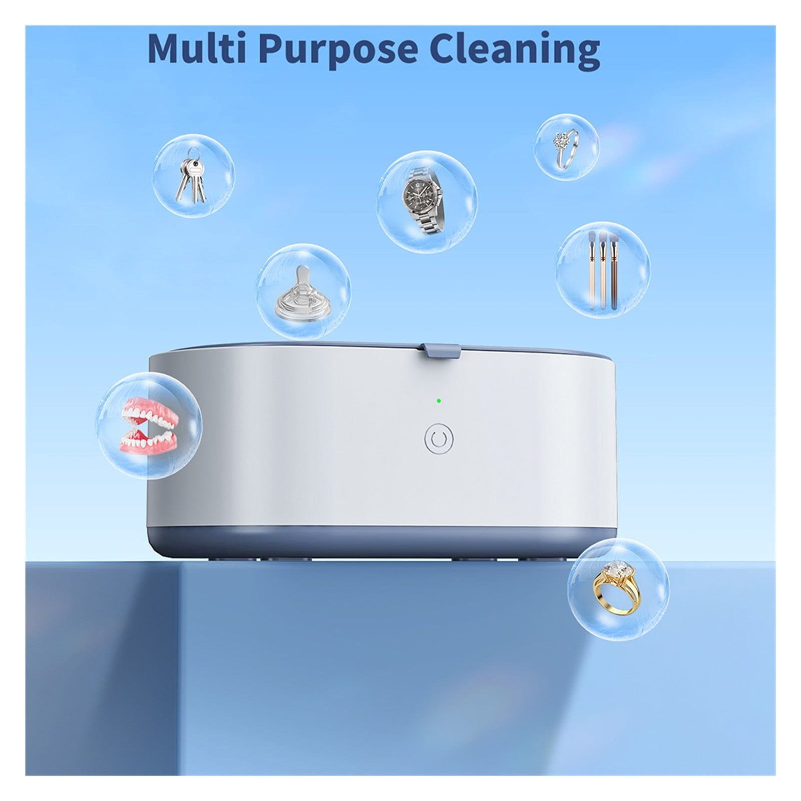 Household Jewelry Ultrasonic Cleaner 600ML Ultrasonic Glasses Jewelry Cleaner 46KH High Dentures Retainer Cleaning for Glasses
