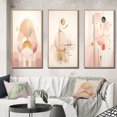 thumbnail image 1 of Designart "Vintage Pink Circular Geometric Harmony II" Modern Geometric Framed Wall Art Set Of 3 - Pink Abstract Frame Gallery Set For Office Decor, 1 of 6