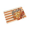 thumbnail image 2 of 2 Pcs Fall Placemats, 17.71x11.81 Inch Double Sided Pumpkin Placemats with Autumn Maple Leaf Print, Stitched Cotton Linen Table Mat, Rustic Harvest Decor for Kitchen Table Thanksgiving Arrangement, 2 of 5