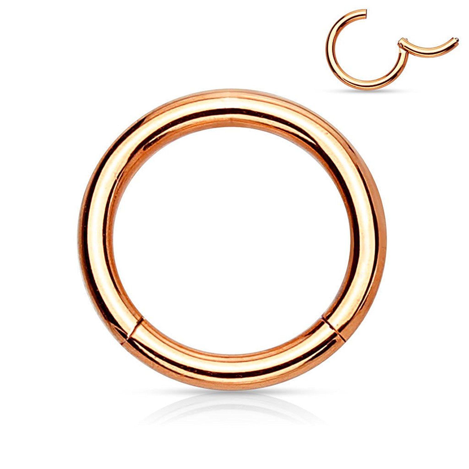 Steel Hinged Clicker Segment Septum Lip Nose Hoop Ring Helix Daith Cartilage
