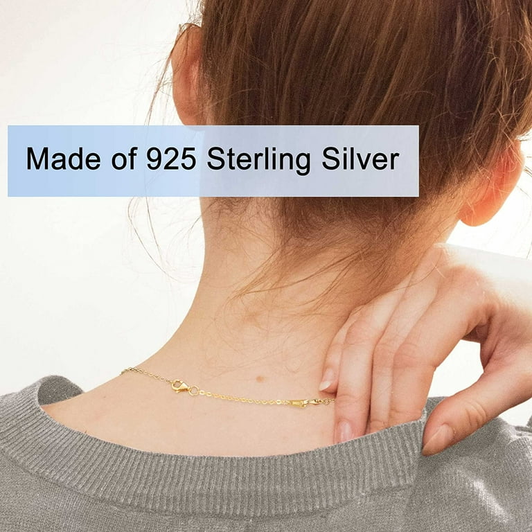 3Pcs Necklace Extenders Gold Chain for Necklaces Extensions Sterling Silver  Bracelet Extender for Women 