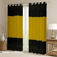 thumbnail image 2 of Black Curtains for Bedroom Living Room Glitter Print 30%-50% Blackout Darkening Drapes Gold Pattern Window Treatments, 2 Panels 42 x 84 Inch Modern Room Decor Abstract, 2 of 7