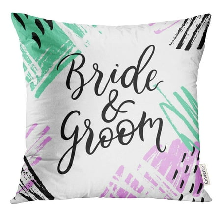 Arhome Beautiful Bride Groom Lettering Text Bridal Pastel Tone