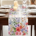 thumbnail image 3 of Table Runners 72 Inches Long Dress Scarves, Pink Flowers Farmhouse Kitchen/Dining Table Runner, Coffee Tablerunners, Spring Floral Elegant Pastoral Wooden 16x72 Inch, 3 of 9