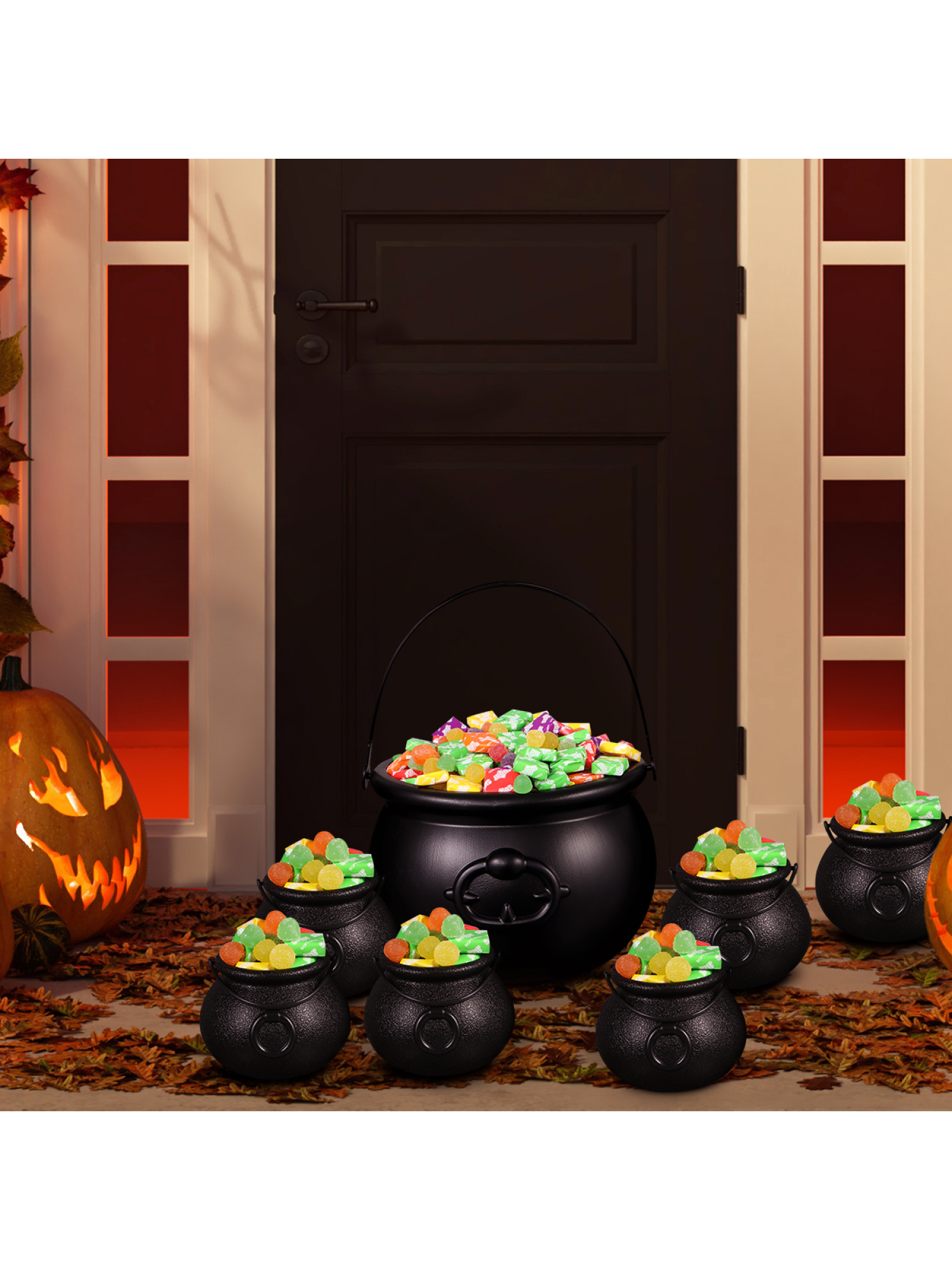Plastic Cauldron Hemoton 7PCS Black Cauldron 6PCS Eyeballs Halloween Plastic Cauldron Hemoton 7PCS Black Cauldron 6PCS Eyeballs Halloween