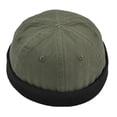 thumbnail image 3 of lionlar Hommes Femmes Biker Rétro Casquette Bordless Roulé Chapeau de Manchette Vert, 3 of 5