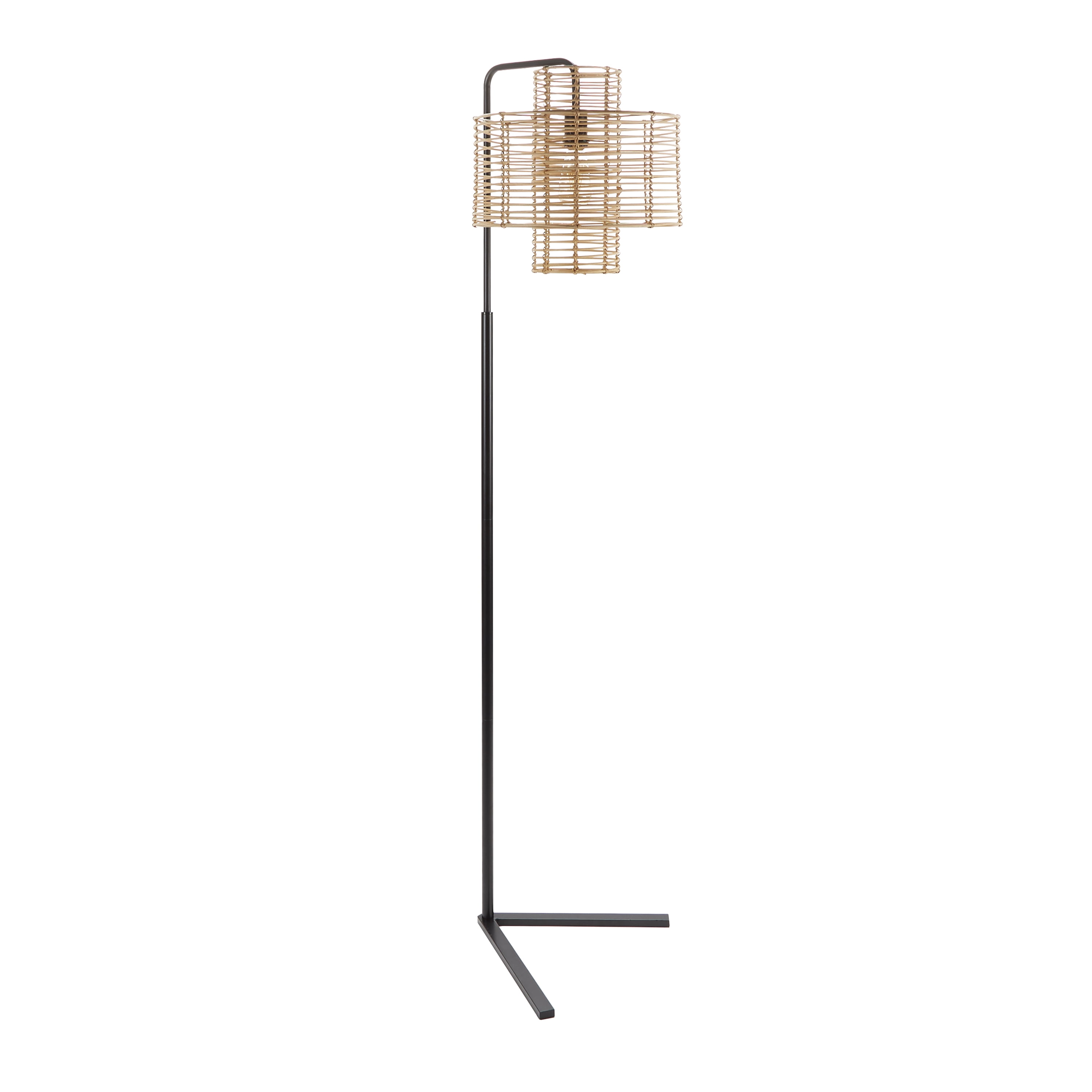 The Cyndi Rattan Dimensional Shade Hangover Arc Floor Lamp Walmart