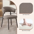 thumbnail image 3 of Hawsaiy Dining Chairs Set of 6, Mid Century Modern Boucle Upholstered Dining Chairs with Curved Backrest, Kitchen Dining Room Chairs with Black Metal Legs, Brown, 3 of 8