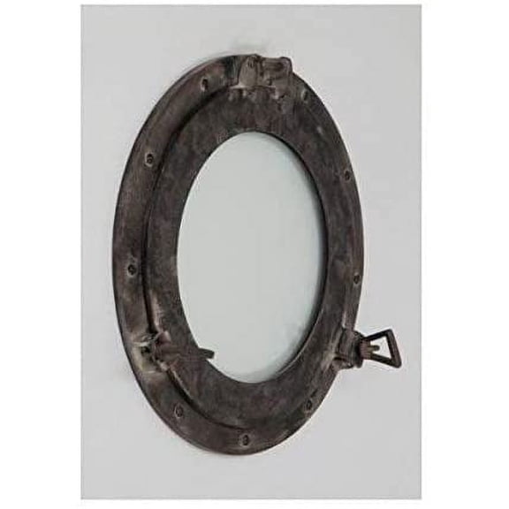 15" Aluminum Porthole Window (Light Black & Brown Patina Finish)