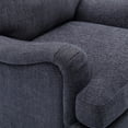 thumbnail image 5 of Upholstered Accent Chair, Single Sofa Chair with English Roll Arm and Thick Cushion, Modern Reading Chair with Solid Wood Legs, Lounge Chair for Living Room Bedroom Office, Navy, 5 of 7