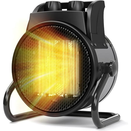 Space Heaters for Indoor Use, 1500W PTC Electric with rmostat, Small Portable Heater 90°Adjustable Angle, Fast Safety Heat, Overheat Protection, Indoor/Outdoor Use