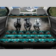 thumbnail image 4 of Renewold Car Front Back Seat Covers Full Set 4 PCS, Universal Fit Most Cars SUV Vans Trucks, Auto Accessories Decor for Women Men, Southwest American Tribal Horse Teal Gray, 4 of 7