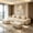 Light Camel +  3 Seat, variant on AUU Streamlined Design Modular 3-Seat U-Shape Sectional Sofa with French Edge Piping, No Assembly Required, Velvet Couch with Throw Pillows and 2 Movable Ottomans