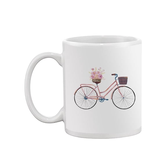 Bicycle With Flower Basket Mug - SPIdeals Designs,