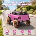 thumbnail image 4 of iRerts 24V 2 Seater Ride on Cars, Licensed Ford Bronco Base Powered Ride on Toys for Big Kids Ages 3-8, Kids Car Electric Vehicle with Remote Control, Bluetooth, LED Lights, 4 Wheel Suspension, Pink, 4 of 9