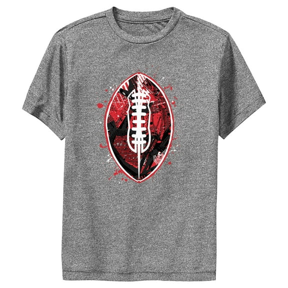 Boy's Lost Gods Paint Splatter Football Performance Graphic Tee Charcoal Heather Small