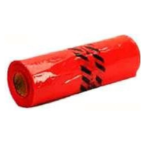 Red Safety Flags 18x18 - 500 per Roll, Heavy Duty Warning Flags for Oversize Loads, Bright Red 2 Mil Flag with Dispenser Box