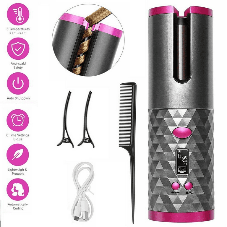 Wireless top curling wand