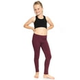thumbnail image 2 of Stretch Is Comfort Stretchy Girl's Cotton Leggings Burgundy Large, 2 of 6