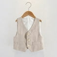 thumbnail image 2 of Bovxnpu Boys Suit Dress Clothes Boy's Formal Suit Vest, Boy's Button Down Jacket V Neck Solid Color Waistcoat Western Tops Kids Wedding Outfit 5 Years, 2 of 4