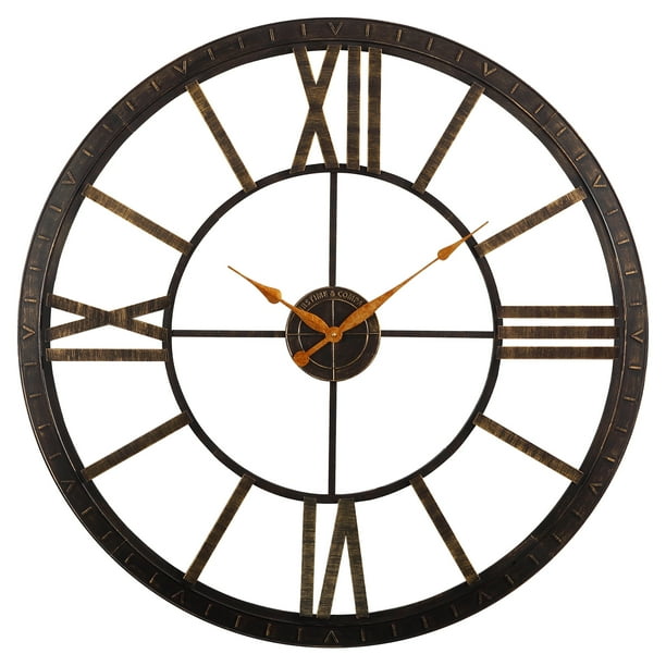 Firstime Co Big Time Wall Clock Oil Rubbed Bronze 40 In Com - Large Bronze Metal Wall Clock