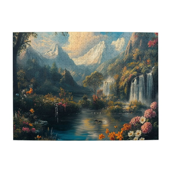 500 PCS Dream Valley Waterfall puzzles for adults 500 pieces,beautiful scenery is truly immersive,Wonderful imagination,Great for Relaxation and Display for Puzzle Lovers,Wooden Puzzle