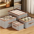 thumbnail image 2 of Storage Bins with Lids, Collapsible Closet Organizer Container, Fabric Organizer Box with Handles, Decorative Storage Boxes with Lids for Organizing Clothes, Blanket, Light Grey, Medium (3 pcs), 2 of 4