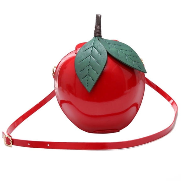 Jiibva Funny 3D Apple Shape Women Crossbody Bags Small Casual Shoulder Handbags with Adjustable Strap Messenger Purses Bag