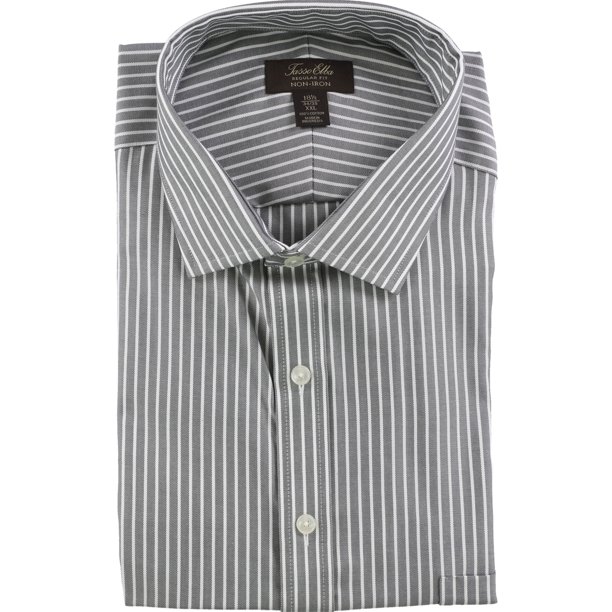 Camisa de Vestir Tasso Elba Sin Planchado para Hombre Color Carbón 17,5 Button-Front