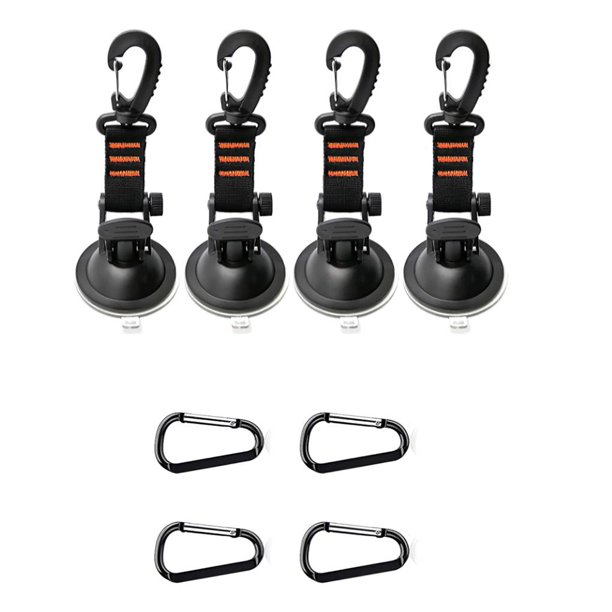 Anclaje De Succión De 4 Uds., Kit De Gancho De Succión De Plástico De Carga Pesada Con 4 Mosquetones, Kit De Gancho Colgante De Ventosa Reutilizable Para Coche De Techo De Casa