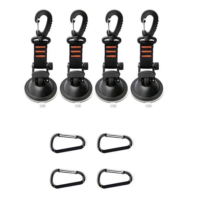 Greeniant Kit de anclaje de succión de 4 Uds., Kit de gancho de succión de plástico de carga pesada con 4 mosquetones, Kit de gancho colgante de ventosa carpas No.1 Greeniant OD010735-01